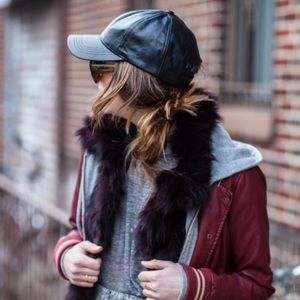Faux Leather Baseball Cap